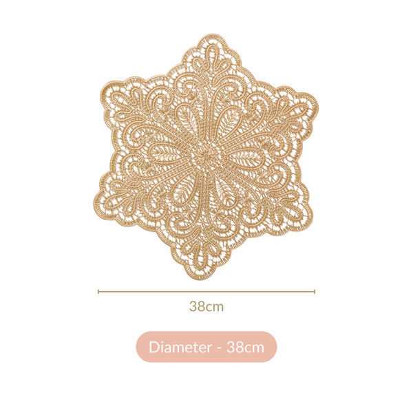 Gold Star Shaped Dining Table Mat Set Of 6