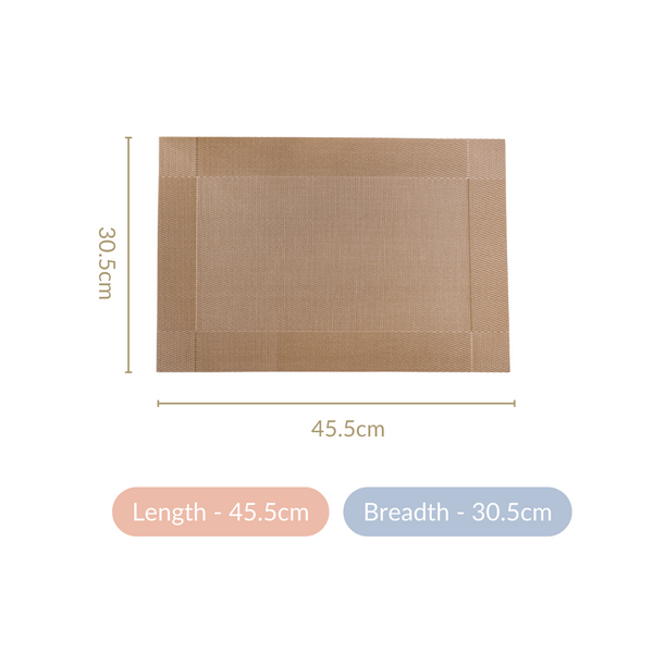 Reversible PVC Dining Table Mat Bronze Set Of 6