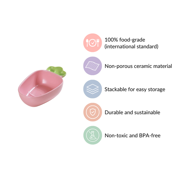 Radish Ceramic Snack Dish Pink 300 ml