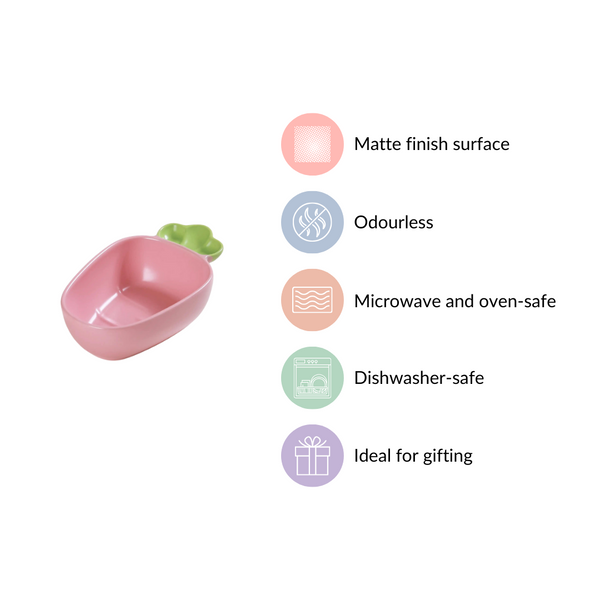 Radish Ceramic Snack Dish Pink 300 ml