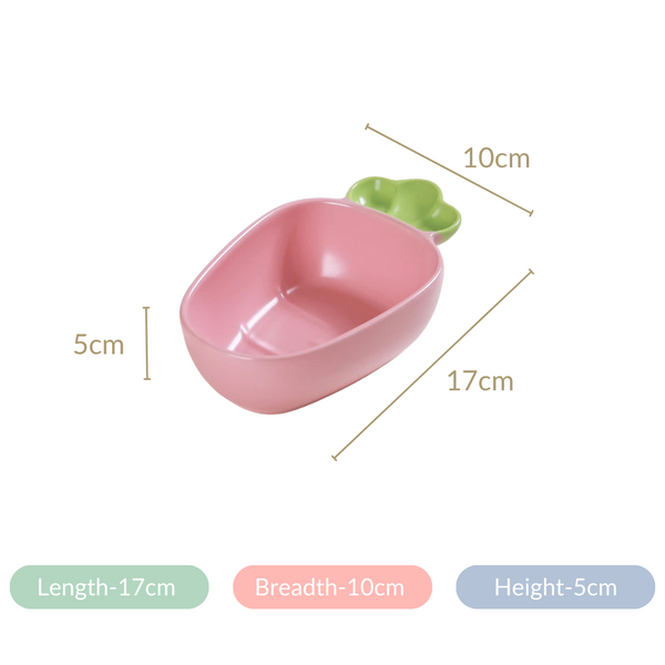 Radish Ceramic Snack Dish Pink 300 ml