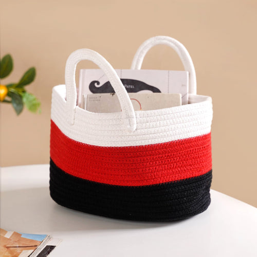 Red And Fabulous Cotton Storage Basket