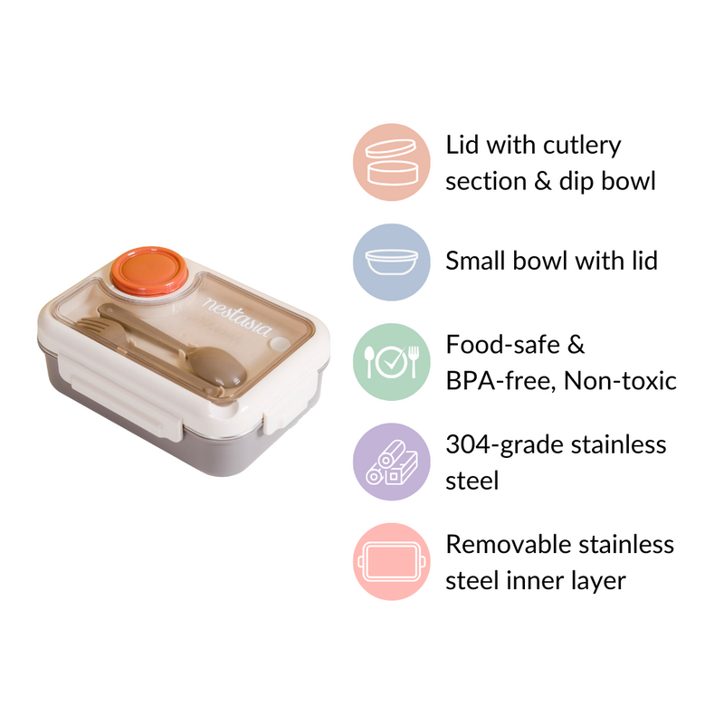 Tiffin Box For Office With 3 Individual Compartments Brown 750ml