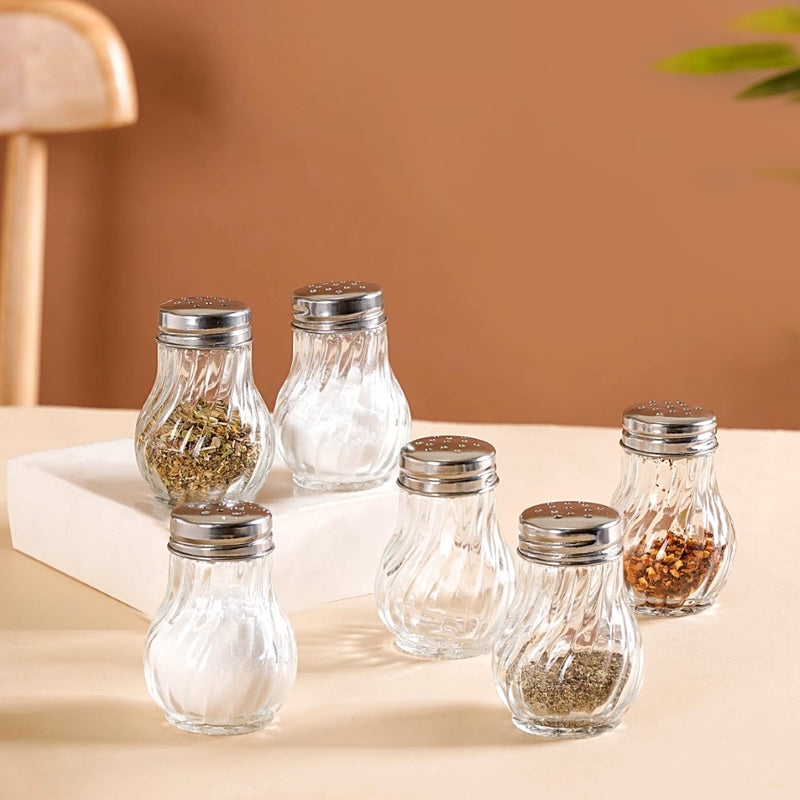Refillable Salt And Pepper Shakers Set Of 6