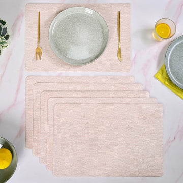 Sand Hue Textile Print Placemat Set Of 6