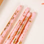 Set Of 8 Gilded Gold Blossom Pink Taper Candles