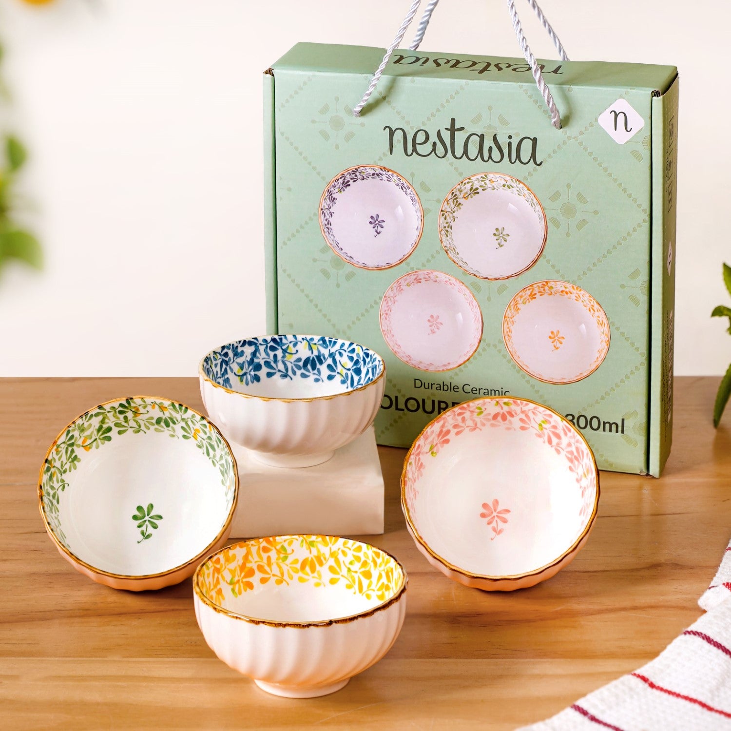 Simply Floral Ceramic Bowl Set Of 300ml - Main Image