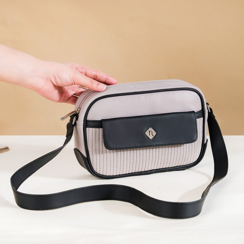 La Fusion Sling Bag Purse For Women Grey