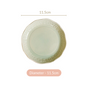 Era Embossed Small Dessert Plate Set Of 6 Light Green 4.5" - Dessert plates, small plates, ceramic dessert plates, dessert plate set, dip bowls