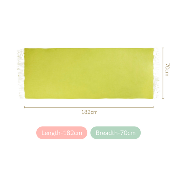 Pistachio Green Ladies Scarf With Fringes