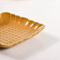 Elegant Scallop Rim Square Platter Set Of 2 Yellow Ochre 8 Inch - Ceramic platter, square platter, yellow platter, ceramic serving platter