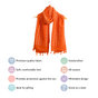 Ladies Summer Scarf With Tassels Orange