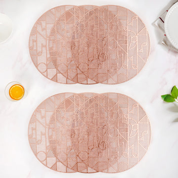 Symphony Rose Gold Table Mats Set Of 6
