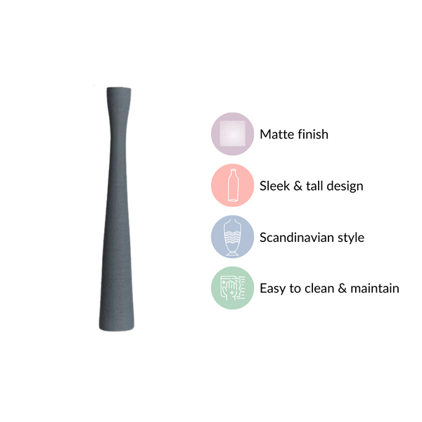 Brush Texture Ceramic Tall Thin Vase
