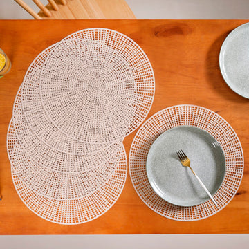 Taupe Webbed Table Mat Set Of 6