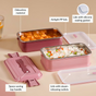 Insulated Lunch Box For Office Pink 1400ml