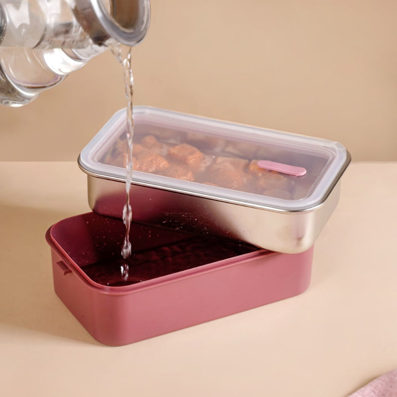 Insulated Lunch Box For Office Pink 1400ml