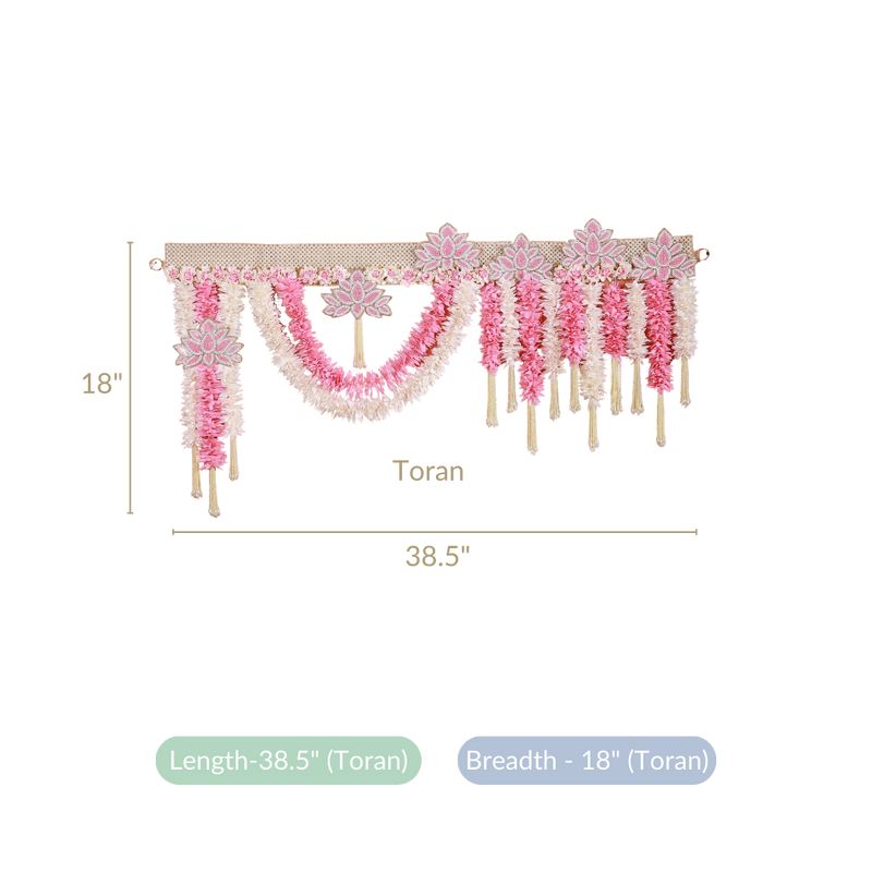 Traditional Lotus Toran Pink & White