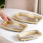 Luxury Mirror Tray Gold Set Of 3