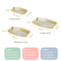 Luxury Mirror Tray Gold Set Of 3