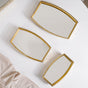 Luxury Mirror Tray Gold Set Of 3