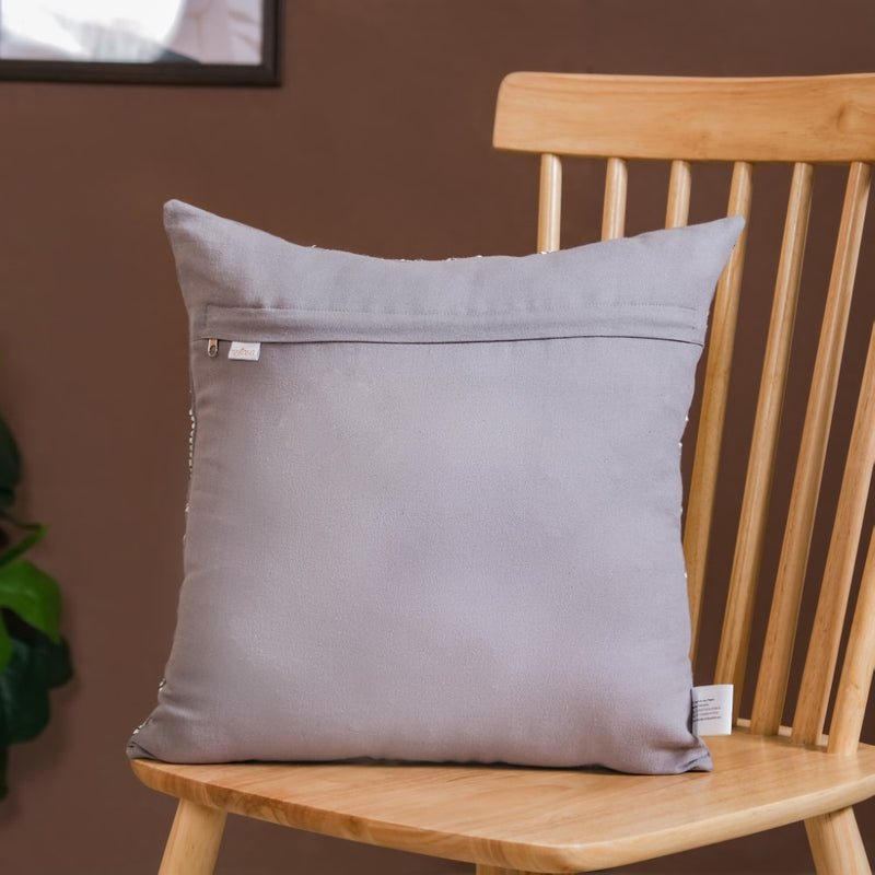 Grey Tropical Ferns Cushion Cover 15x15 Inch