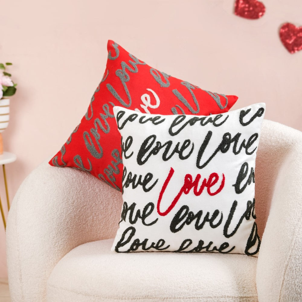 Red and sales white pillow covers