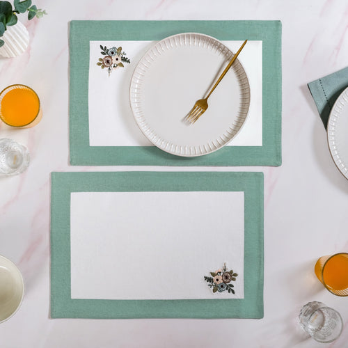 Ventosa Floral Embroidered Table Placemat Set Of 6