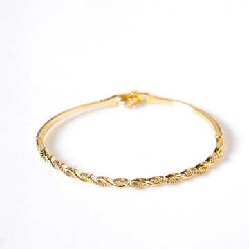 Waves And Swirls Gold Bracelet
