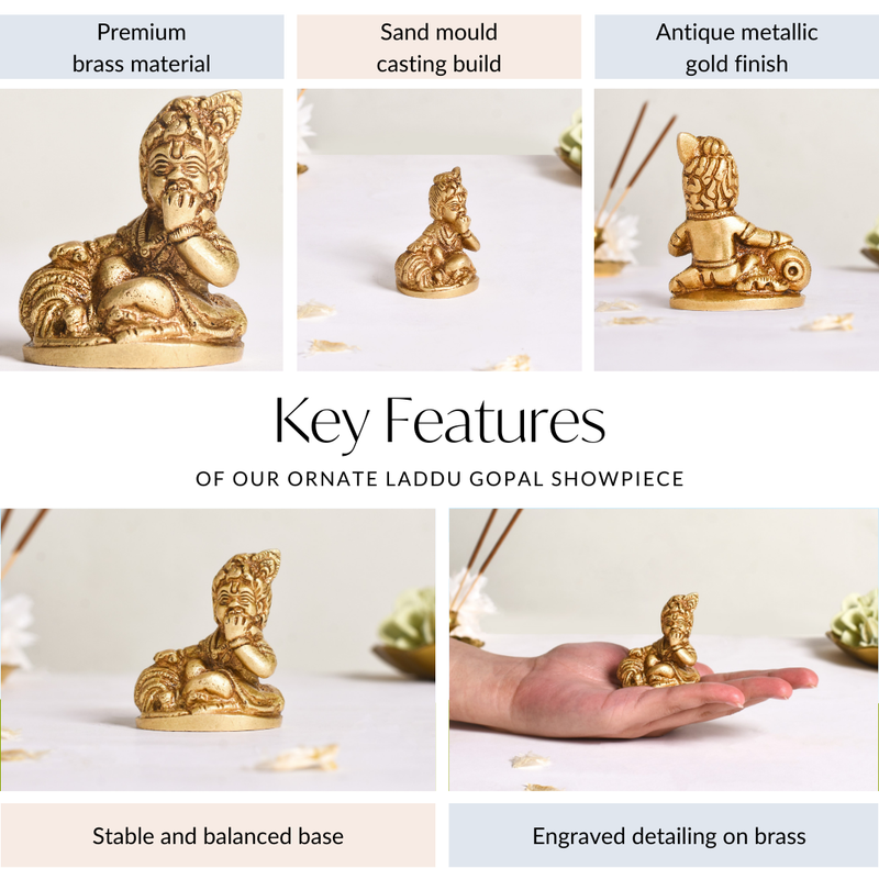 Ornate Laddu Gopal Showpiece 5cm