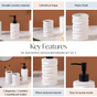 Ripple Design Bathroom Set Of 3 White