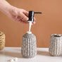 Granite Finish Ceramic Bathroom Set Of 3 Grey Matte Black