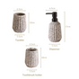 Granite Finish Ceramic Bathroom Set Of 3 Grey Matte Black