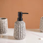 Granite Finish Ceramic Bathroom Set Of 3 Grey Matte Black