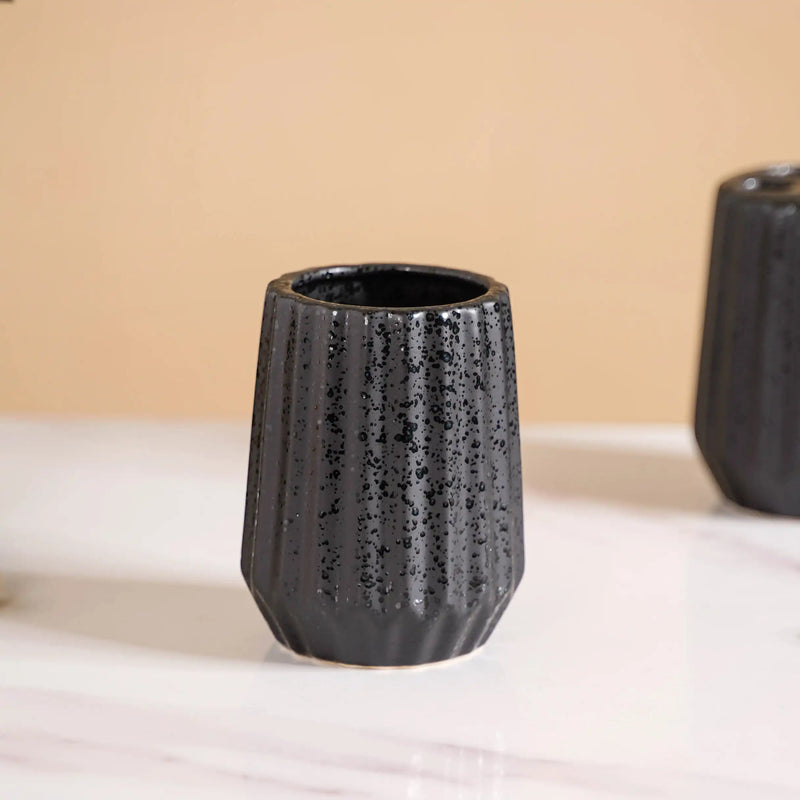 Ribbed Ceramic Bathroom Set Of 3
