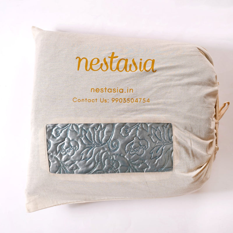 Satin Bed Cover And Pillow Cover Set Of 3