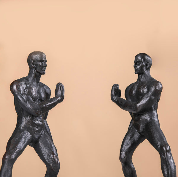 Muscle Men Resin Bookend Set Black