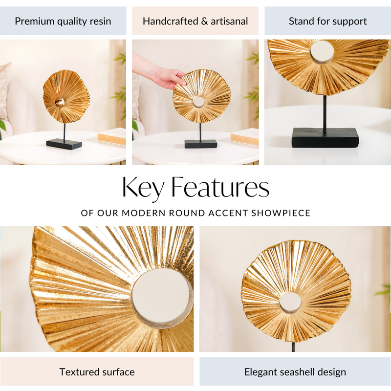 Modern Round Accent Showpiece Gold