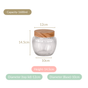 Set of 2 Ribbed Glass Jar With Lid 1600ml
