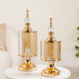 Gold Decor Jars Set Of 2 - Gold Decor Jars, Set of 2 Gold Jars, Decorative Gold Storage Jar