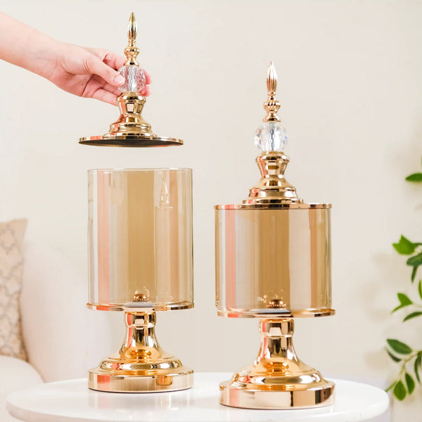 Gold Decor Jars Set Of 2