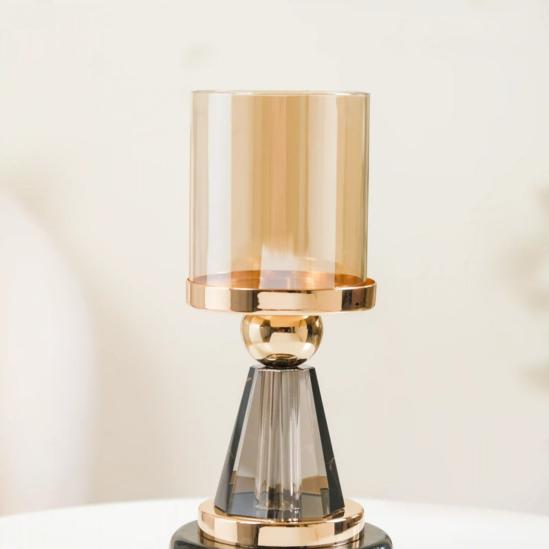 Lavish Crystal Hurricane Candle Holder Set Of 2