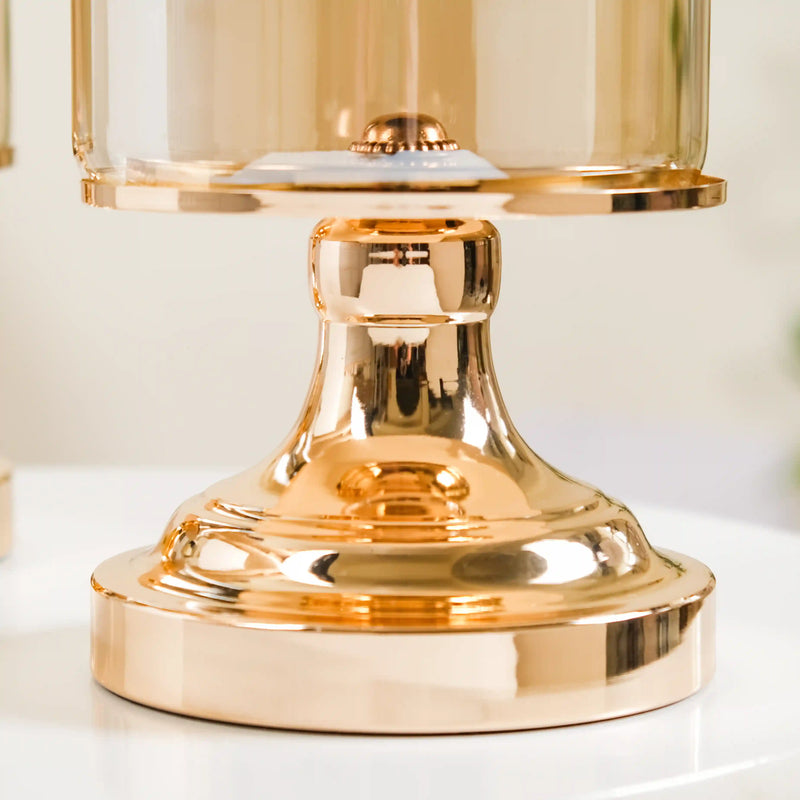 Gold Decor Jars Set Of 2 - Gold Decor Jars, Set of 2 Gold Jars, Decorative Gold Storage Jar