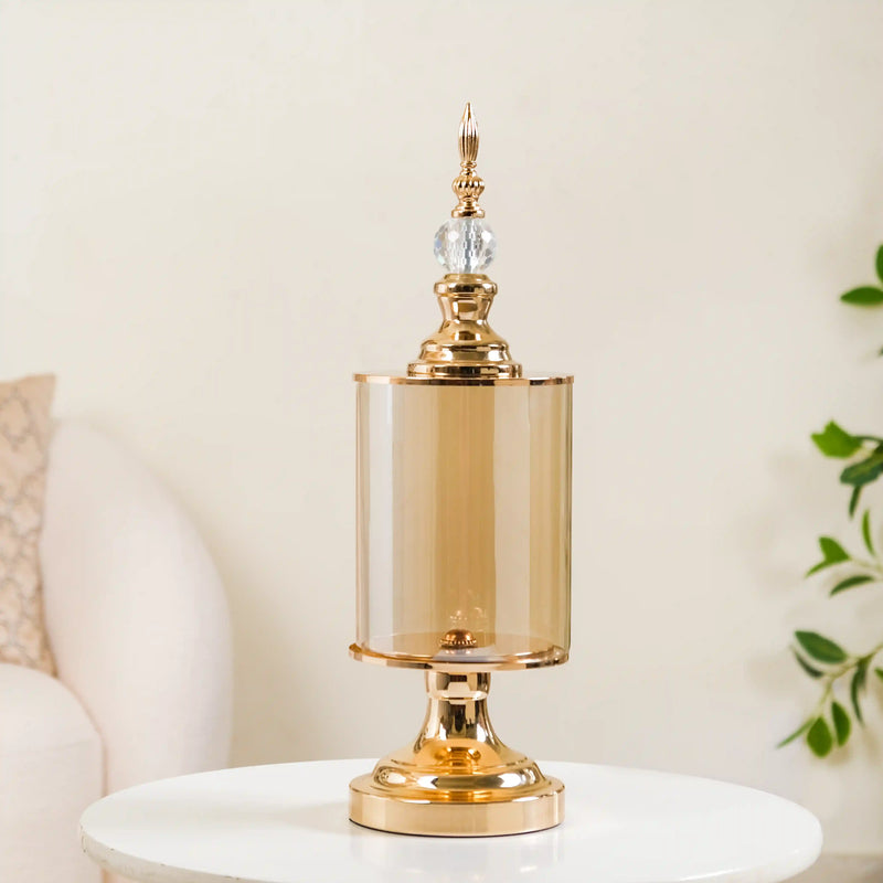 Gold Decor Jars Set Of 2 - Gold Decor Jars, Set of 2 Gold Jars, Decorative Gold Storage Jar