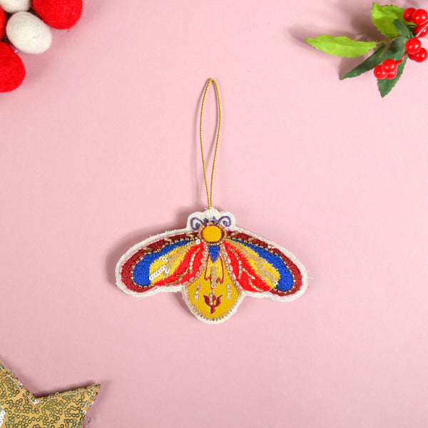 Christmas Hanging Ornament Set of 3 Multicolour