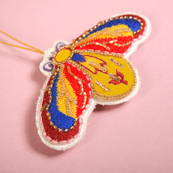 Christmas Hanging Ornament Set of 3 Multicolour
