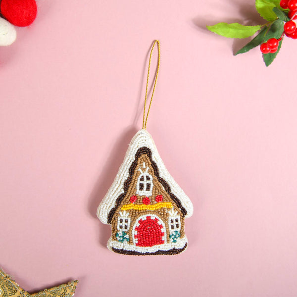 Christmas Hanging Ornament Set of 3 Multicolour