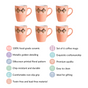 Peach Perfect Coffee Mug Set Of 6 350ml - Coffee mugs, coffee mug set, ceramic coffee mugs, printed coffee mugs