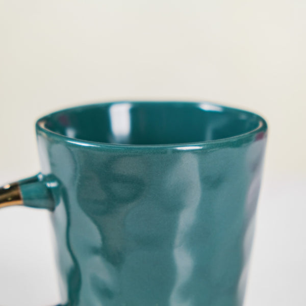 Cup With Spoon Set Of 6 Glossy Dark Green 350ml