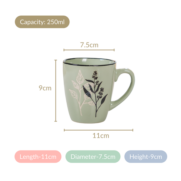 Sage Green Hygge Coffee Mug Set of 6 250ml